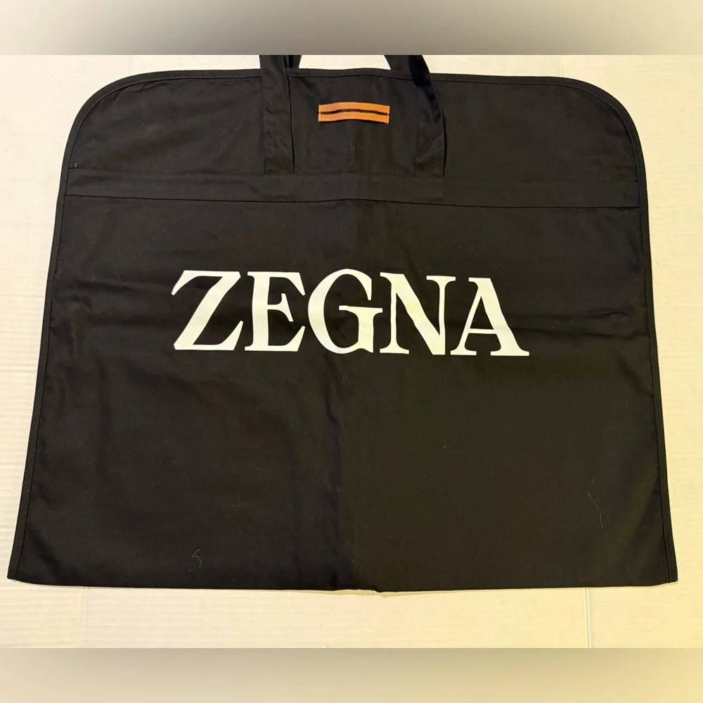 Ermenegildo Zegna Mens Black Cotton Fabric Classic Garment Travel Bag OSFM NWOT